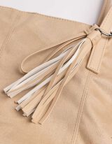 Tasche - Wildlederimitat - beige