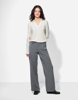 Pololangarmshirt - Polokragen - weiß