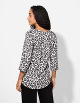 Bluse - Allover-Muster - hellgrau