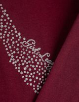 Langarmshirt - Frontprint - dunkelrot