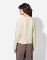 Pulover - Amestec de bumbac - Alb