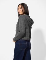 Cardigan - Kapuze - grau