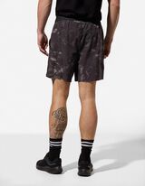 Shorts - Allover-Print - schwarz
