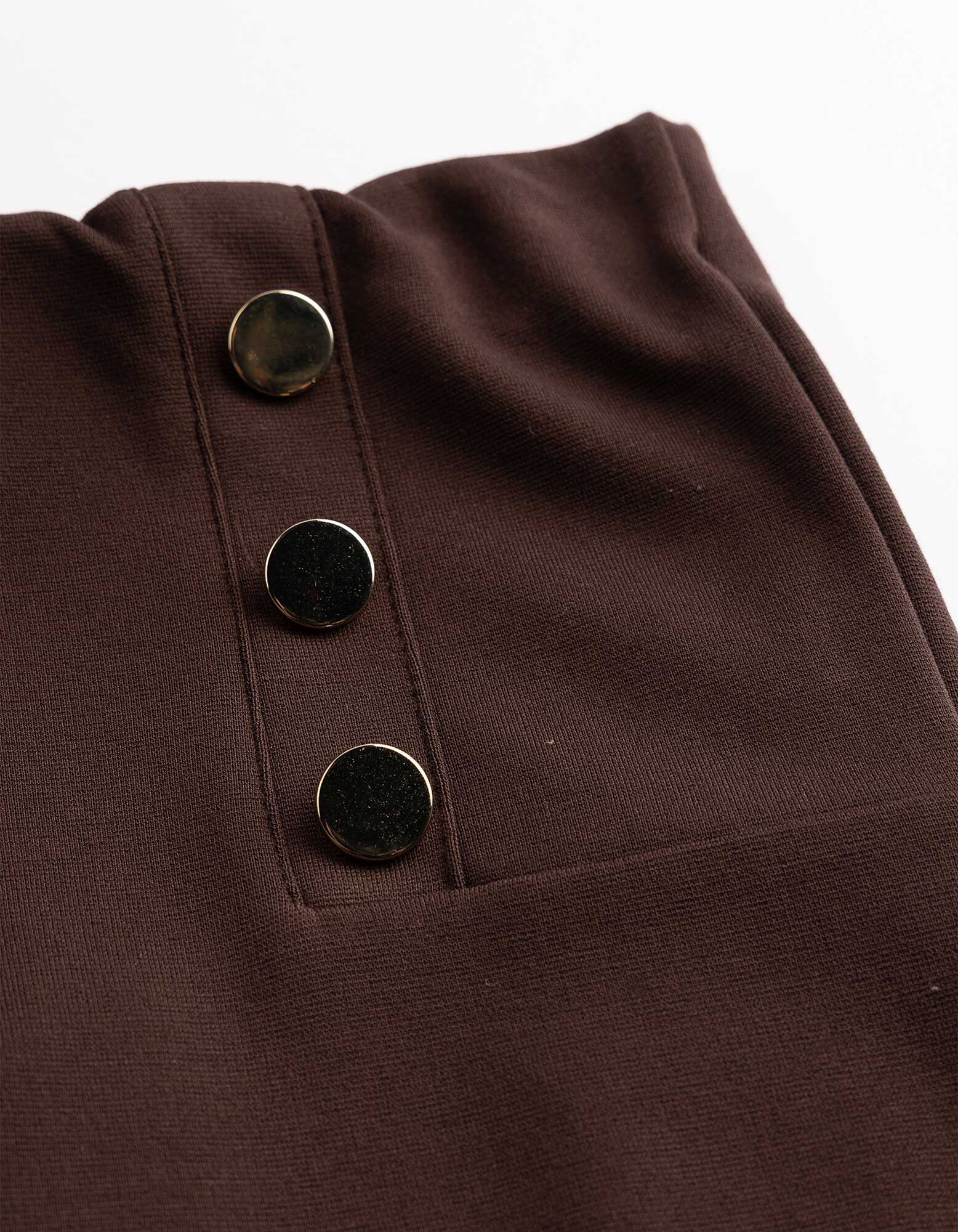 Leggings - Zierkn&ouml;pfe - Dunkelbraun