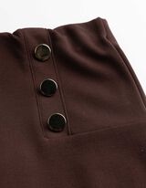 Leggings - Zierkn&ouml;pfe - Dunkelbraun