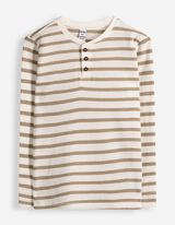 Langarmshirt - Waffelstruktur - Beige