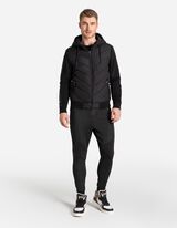 Felpa aperta - Righe a contrasto - nero