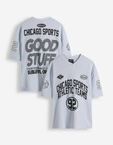 T-Shirt - V-Ausschnitt - hellblau