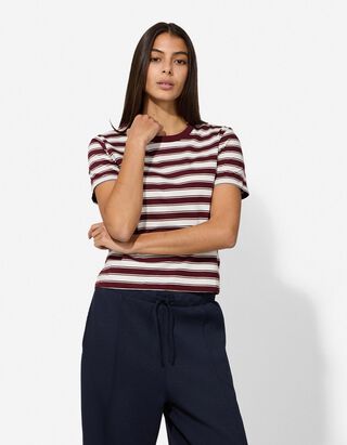 T-Shirt - Streifen - wei&szlig;