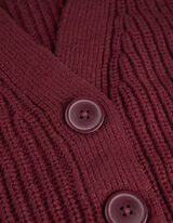 Pletena jopa - Rebrasta pletenina - temno rdeca