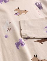 Longshirt - Allover-Print - Beige