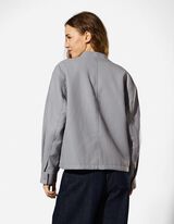 Blouson - Imitatieleer - Lichtgrijs