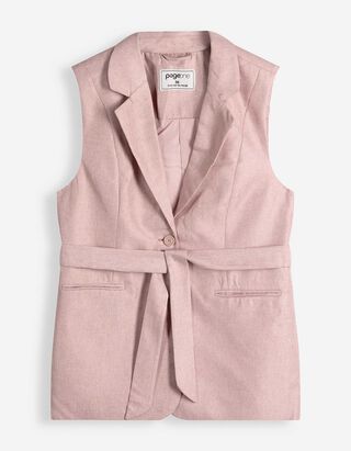 Dlouh&aacute; vesta - V&aacute;zac&iacute; p&aacute;sek - pink