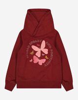 Felpa - Stampa glitterata - rosso scuro