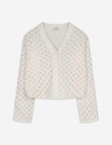 Gebreid vest - V-hals - wit