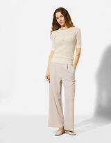 Strickpullover - Baumwoll-Mix - beige