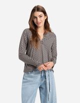 Majica dugih rukava - Serafino izrez - crno