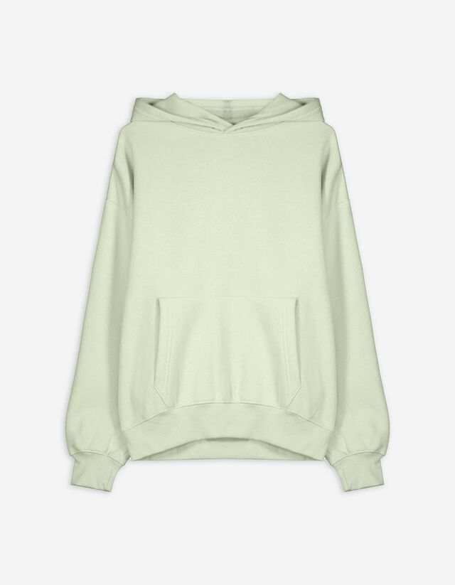 Felpa con cappuccio - Vestibilità comoda - verde chiaro