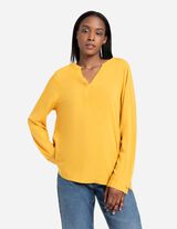 Bluza - LENZING&trade; ECOVERO&trade; - tamnozuta