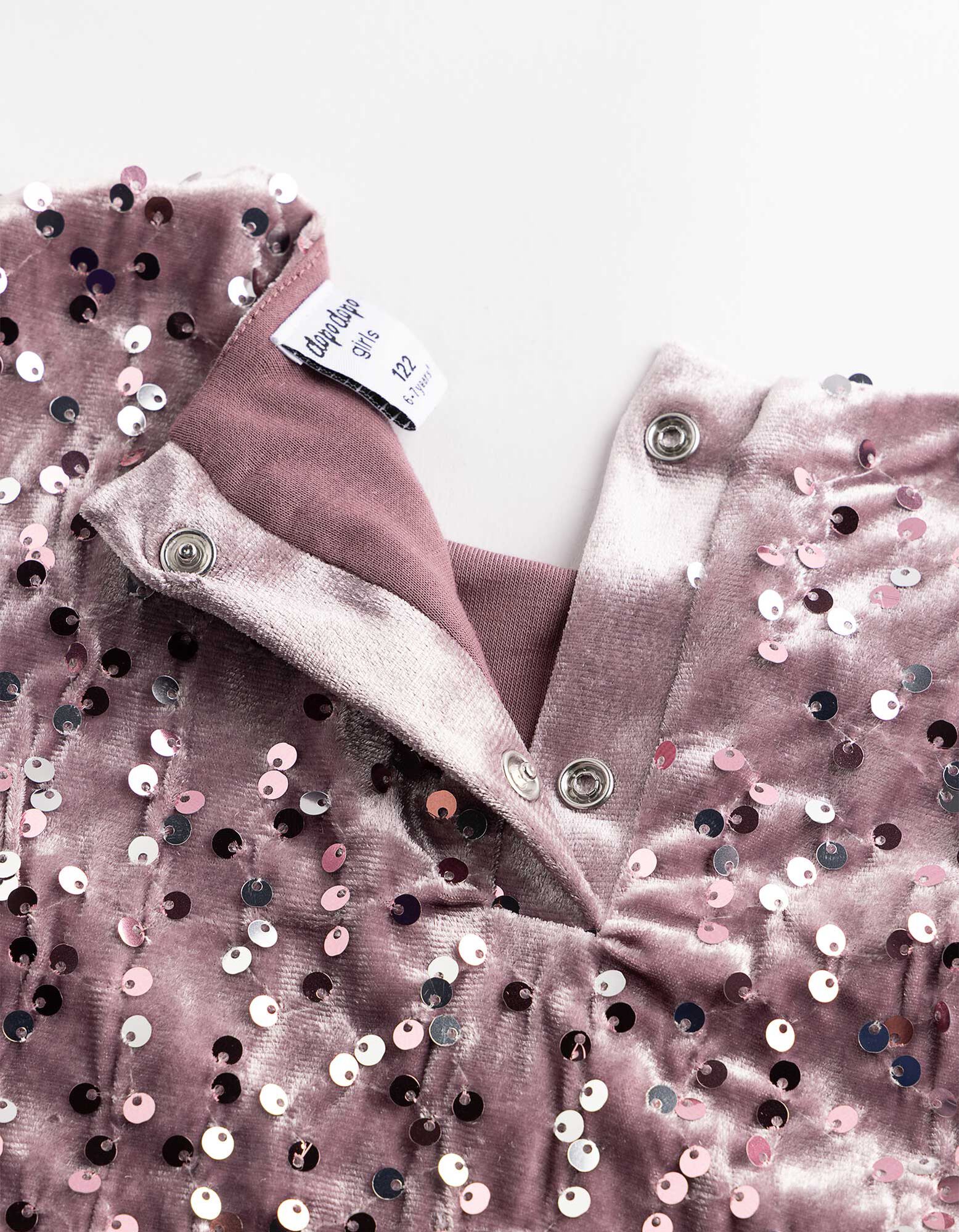 Kleid - Paillettenbesatz - Beere