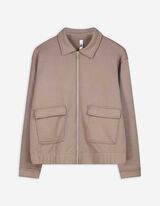 Sweatjacke - Reißverschluss - braun