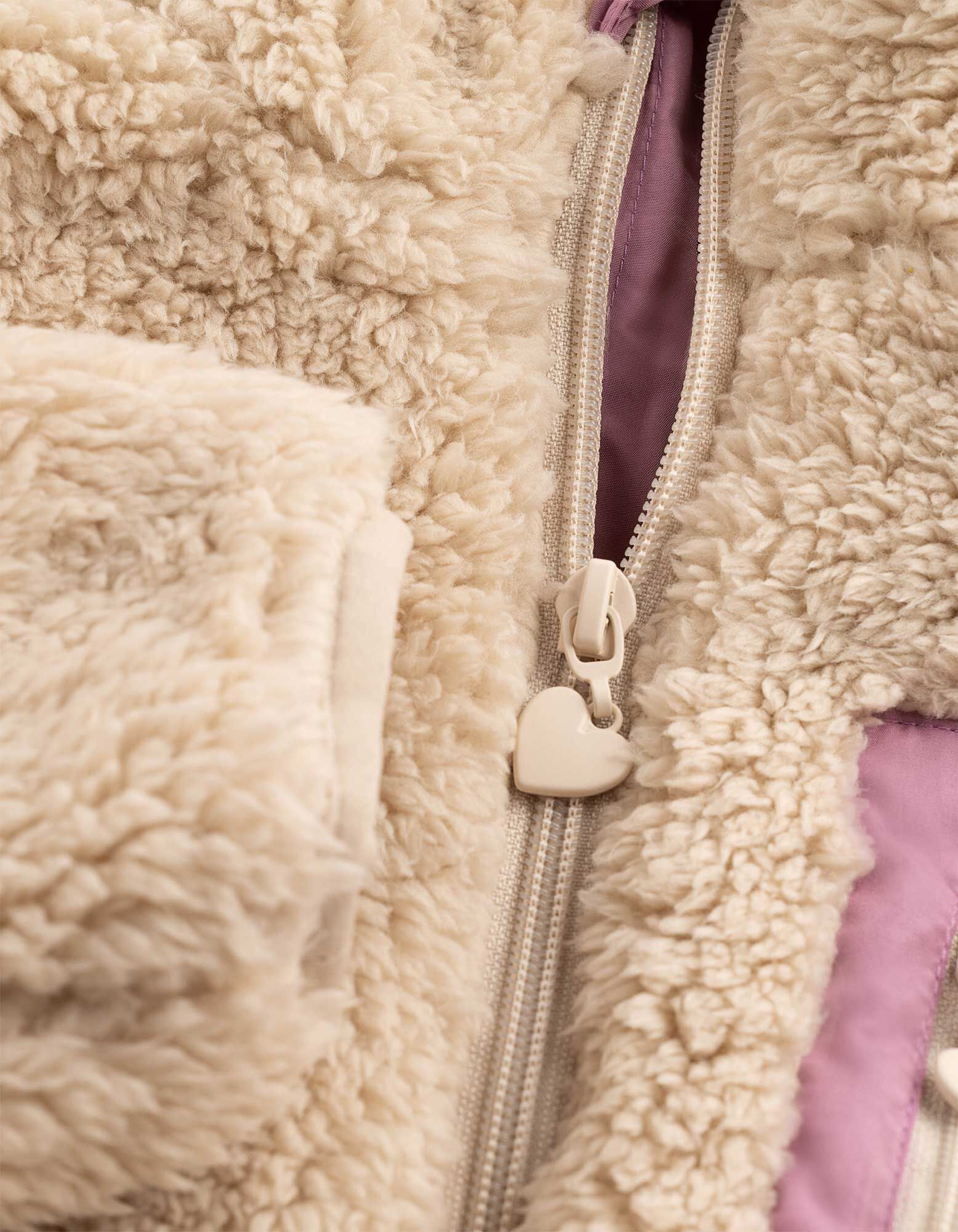 Fleecejacke - einfarbig - Beige