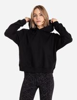 bluza z kapturem - obniżona linia ramion - czarny