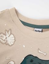 Tričko s dlhými rukávmi - Potlač - bezova