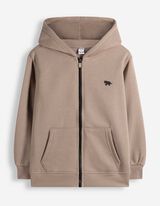 Sweatjacke - Oversized Fit - Taupe