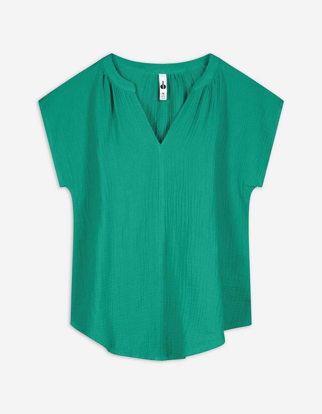 Bluse - Musselin - grün