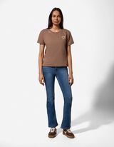 T-shirt - Borduursels - bruin