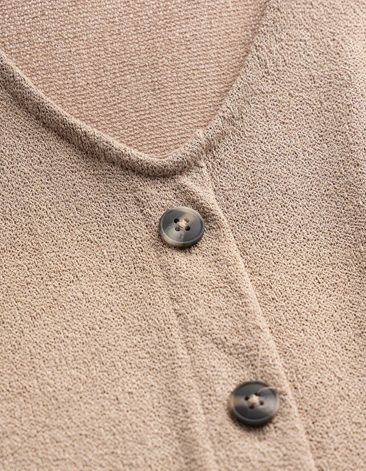 Top en tricot - Patte de boutonnage - beige