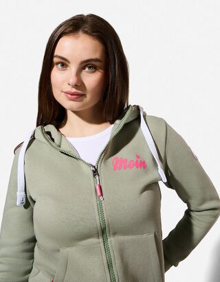 Sweatvest - Borduursel - groen