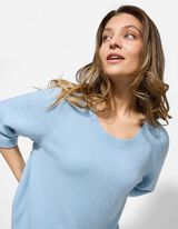 Pullover - Feinstrick - hellblau