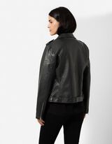 Bikerjacke - Kunstleder - Schwarz