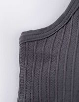 Cropped Top - Gerippt - dunkelgrau