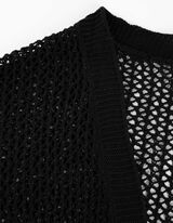 Kardig&aacute;n - Perforovan&yacute; &uacute;plet - cierna