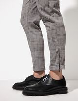 Chinohose - Glencheck - hellgrau