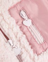 Sweatjacke - Teddyfell - rosa