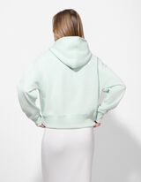 Mikina s kapuc&iacute; - Jednobarevn&eacute; - svetle  modra