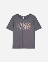 T-Shirt - Frontprint - dunkelgrau