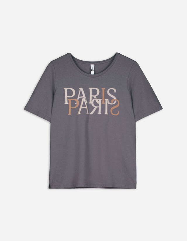 T-Shirt - Frontprint - dunkelgrau