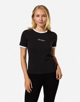T-shirt - Borduursel - Zwart