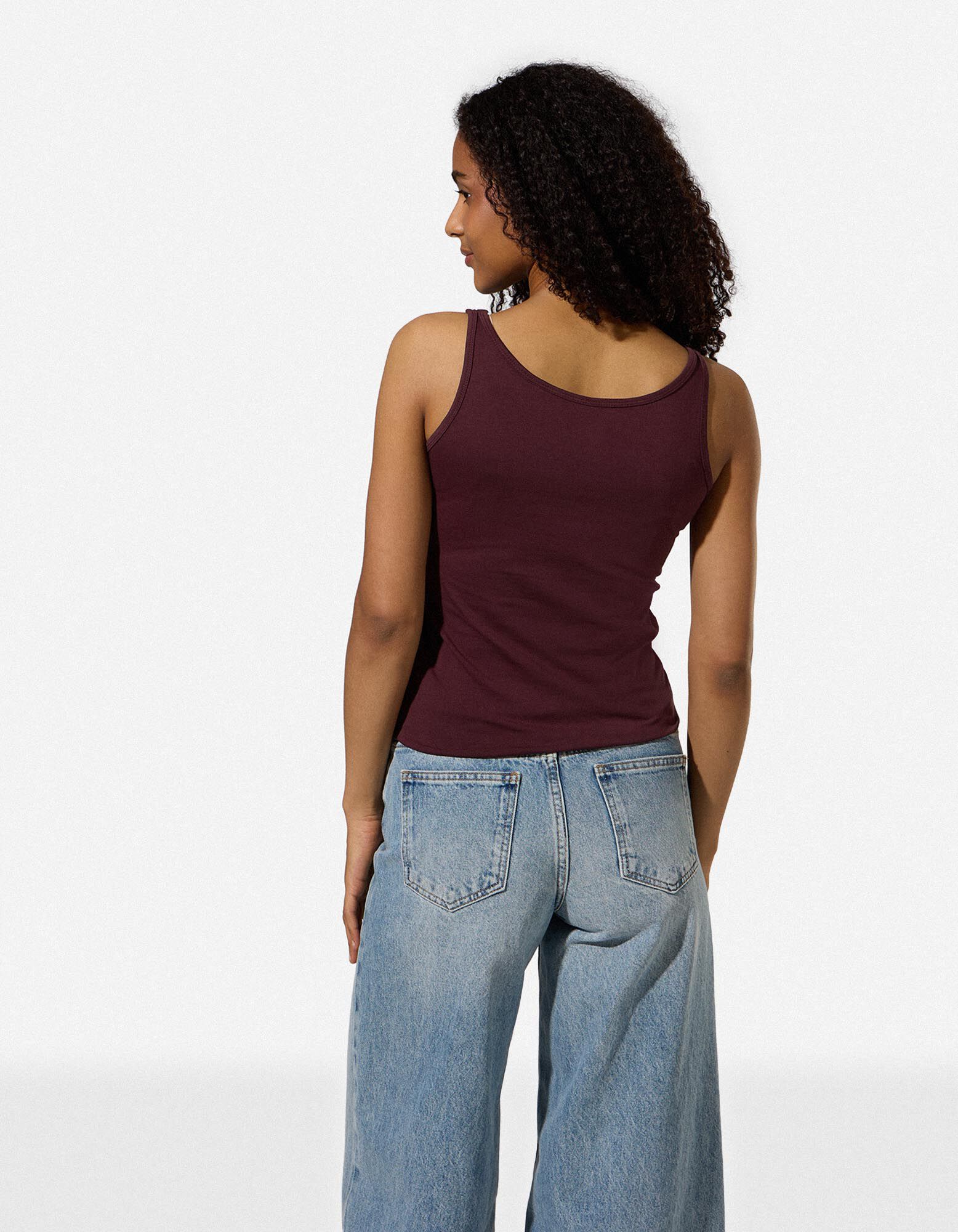 Top - Met stretch - Paars