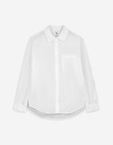 Bluse - Brusttasche - weiß