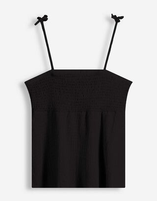 Top - Crinkle-Optik - Schwarz