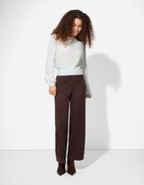 Strickpullover - Puffärmel - weiß