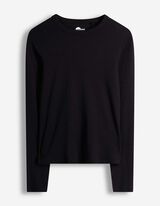 Langarmshirt - Modal-Anteil - schwarz