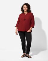 Bluse - Baumwolle - dunkelrot