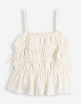 Blouse - N&oelig;ud appliqu&eacute; - blanc